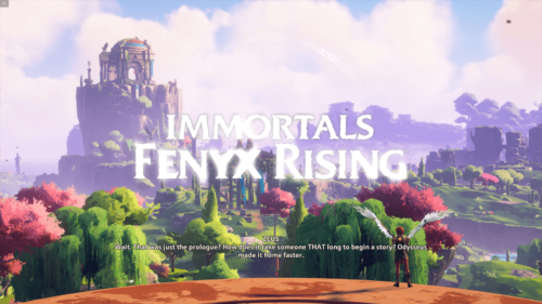 Logo screenshot of Immortals Fenyx Rising video game interface.