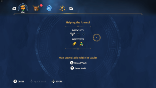 Pause screenshot of Immortals Fenyx Rising video game interface.