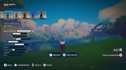 Photo Mode screenshot of Immortals Fenyx Rising video game interface.