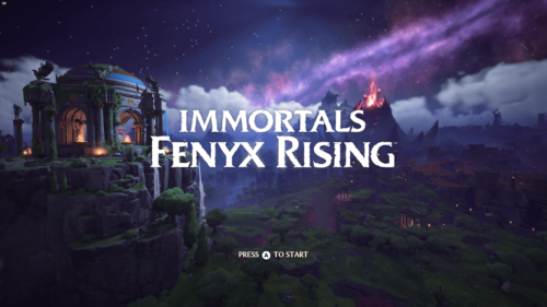 Splah Screen screenshot of Immortals Fenyx Rising video game interface.