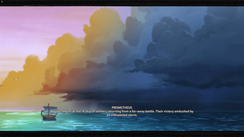 Subtitles screenshot of Immortals Fenyx Rising video game interface.