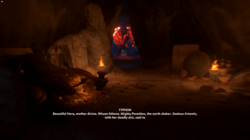 Subtitles screenshot of Immortals Fenyx Rising video game interface.