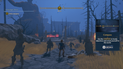 Tutorial screenshot of Immortals Fenyx Rising video game interface.