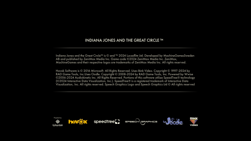 Logo screenshot of Indiana Jones and the Great Circle video game interface.