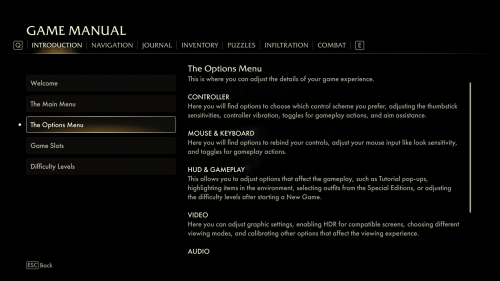 Tutorial screenshot of Indiana Jones and the Great Circle video game interface.