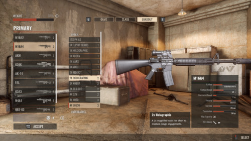 Loadout screenshot of Insurgency: Sandstorm video game interface.