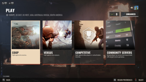 Play mode screenshot of Insurgency: Sandstorm video game interface.