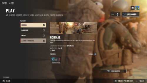 Select difficulty screenshot of Insurgency: Sandstorm video game interface.