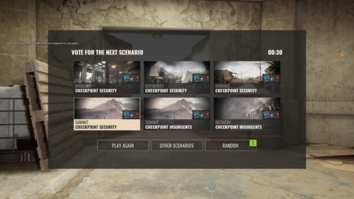 Vote for the next scenario screenshot of Insurgency: Sandstorm video game interface.