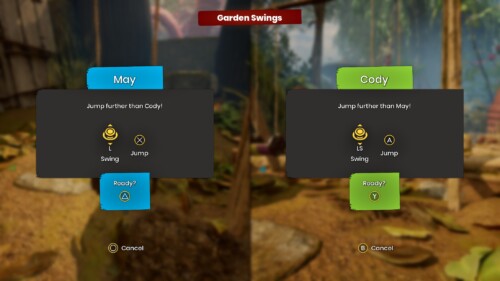 PvP Start Screen screenshot of It Takes Two video game interface.