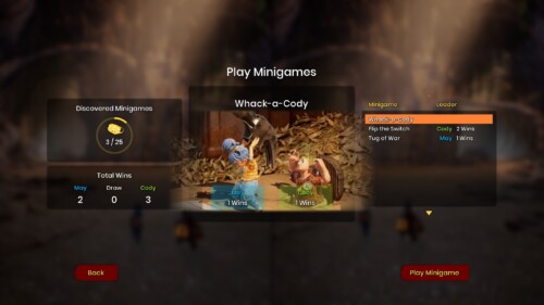 PvP Game - Stats History screenshot of It Takes Two video game interface.