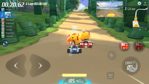 Mirror screenshot of KartRider Rush+ video game interface.