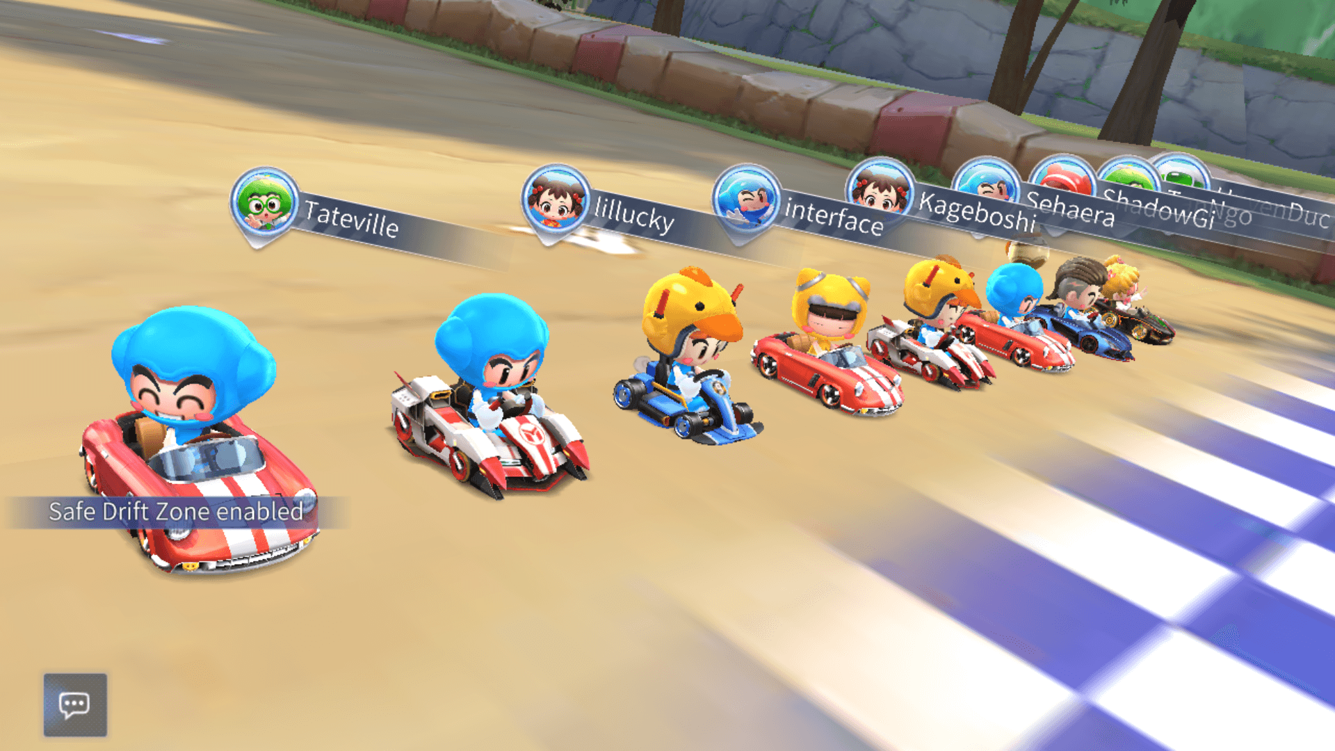 Players screenshot of KartRider Rush+ video game interface.