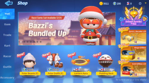 Shop screenshot of KartRider Rush+ video game interface.