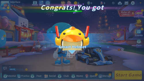 Smart Helmet screenshot of KartRider Rush+ video game interface.