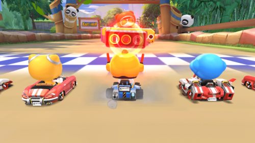 Starting screenshot of KartRider Rush+ video game interface.
