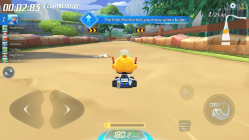 The Path Pointer screenshot of KartRider Rush+ video game interface.