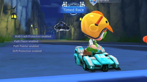 Timed Race screenshot of KartRider Rush+ video game interface.