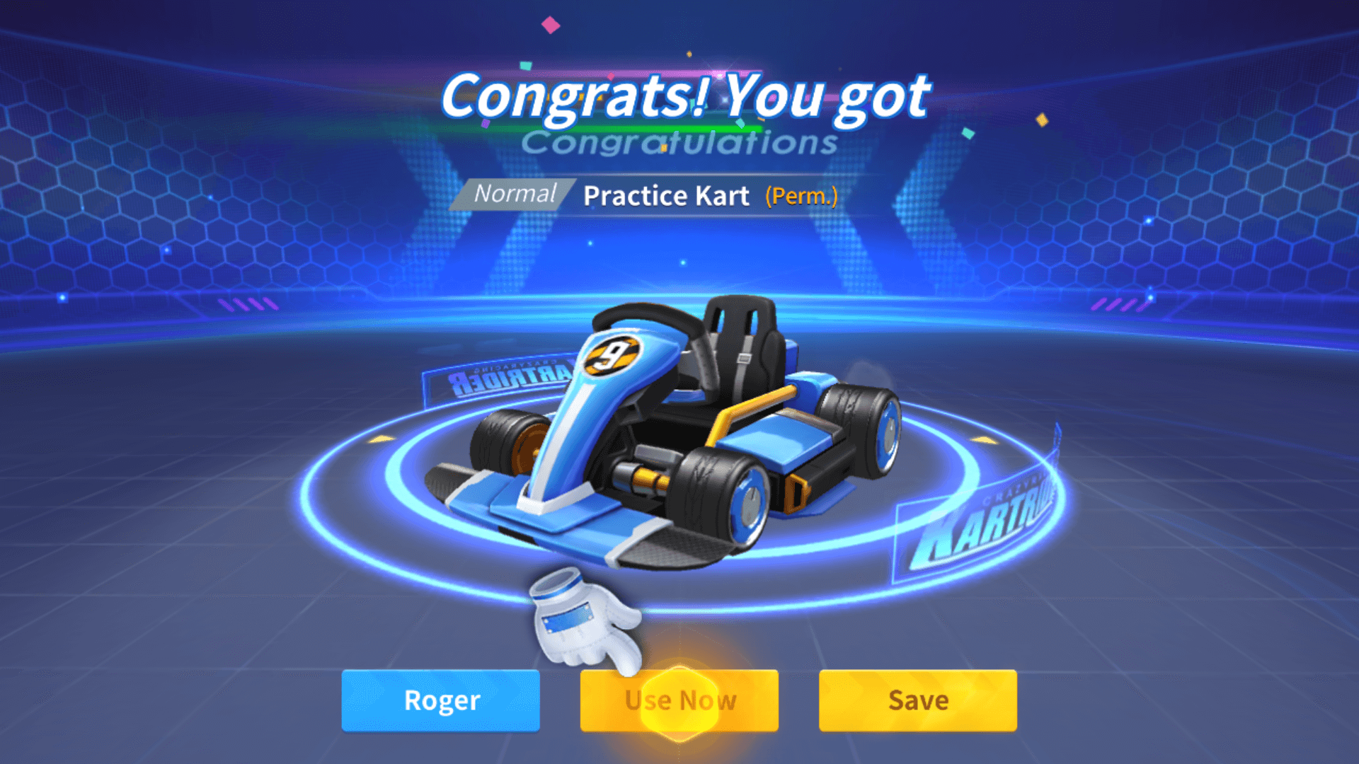 Use Practice Kart screenshot of KartRider Rush+ video game interface.
