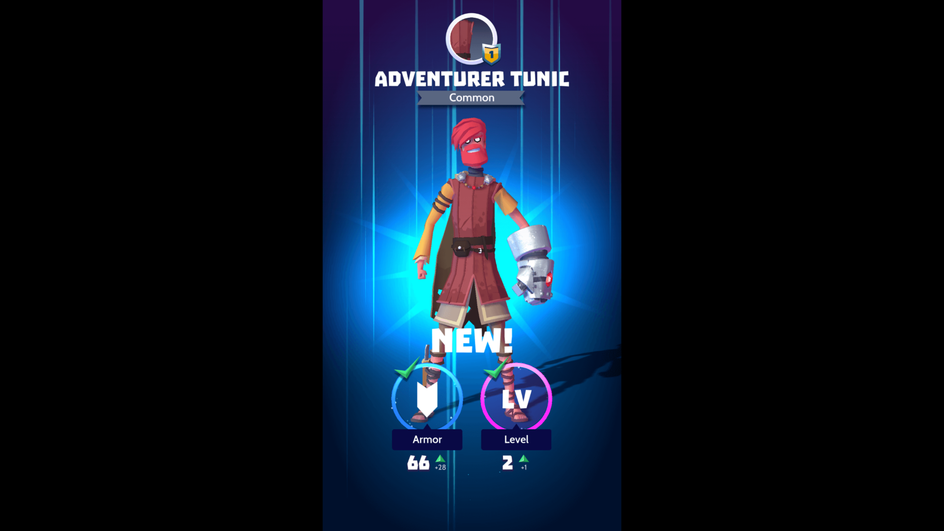 Equip tunic screenshot of Knighthood video game interface.