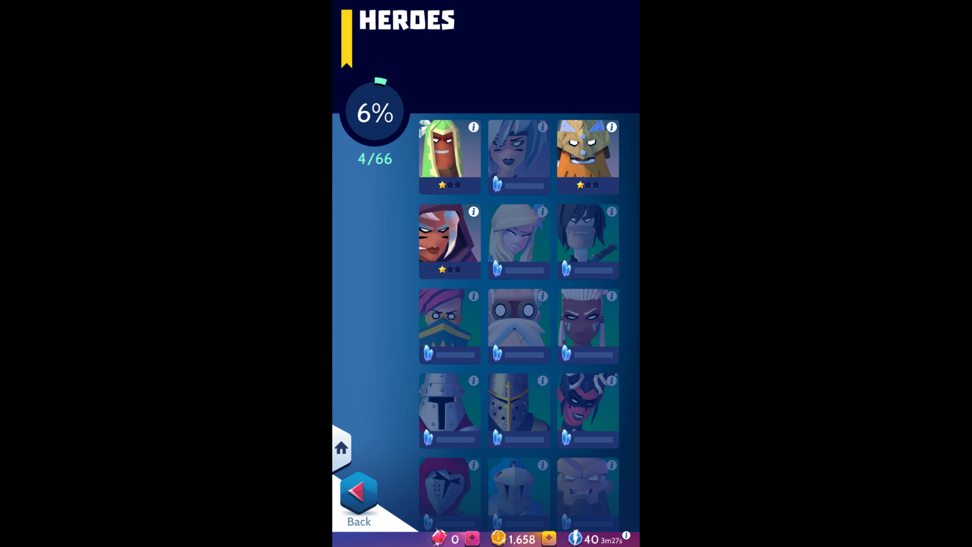 Heroes screenshot of Knighthood video game interface.