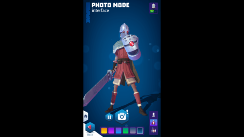 Photo mode screenshot of Knighthood video game interface.