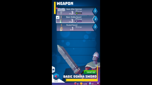 Select weapon screenshot of Knighthood video game interface.