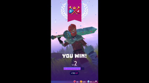 You win screenshot of Knighthood video game interface.
