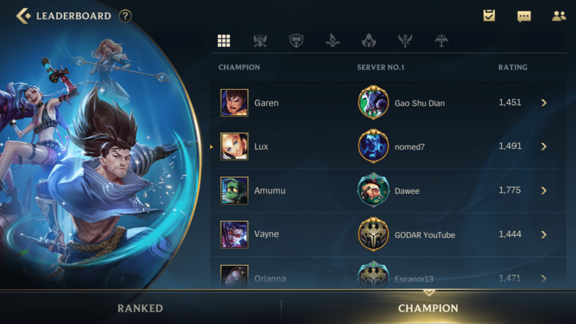 Made it to the top 200 leaderboard for Sona in Wild Rift SEA server. I have  about 4300+ champion score at around 800 matches. :) : r/sonamains