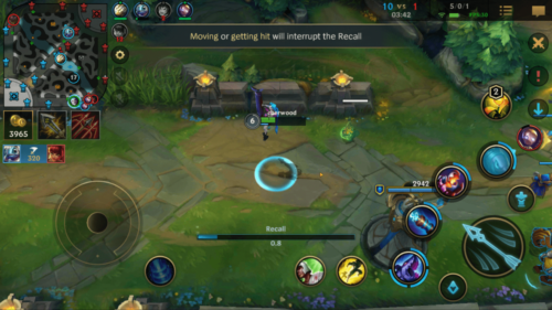Recall screenshot of League of Legends: Wild Rift video game interface.