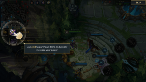 Use gold to purchase items screenshot of League of Legends: Wild Rift video game interface.