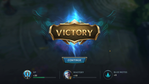 Victory screenshot of League of Legends: Wild Rift video game interface.