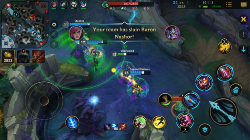 Your team has slain Baron Nashor screenshot of League of Legends: Wild Rift video game interface.