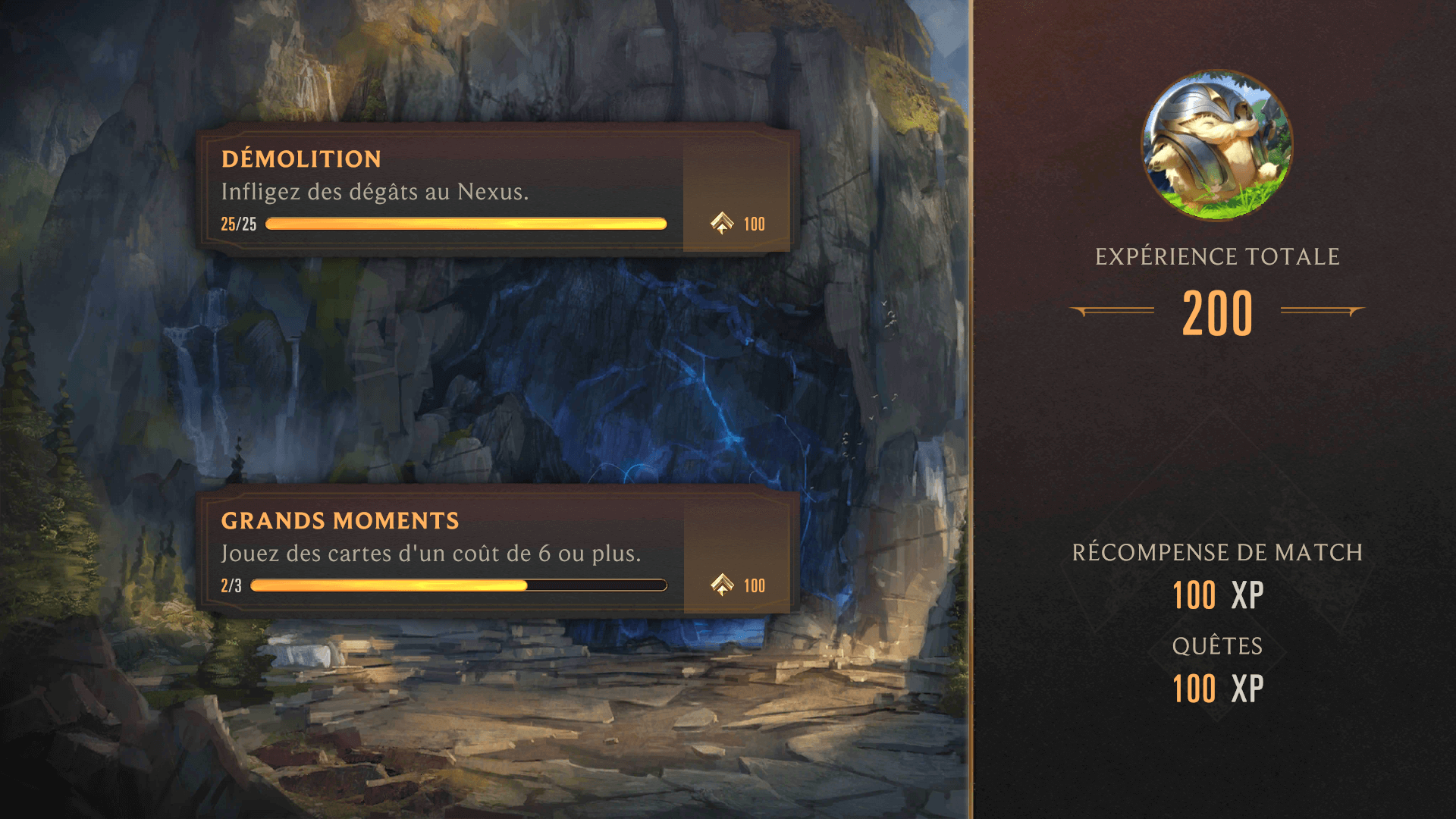 Game experience screenshot of Legends of Runeterra Mobile video game interface.