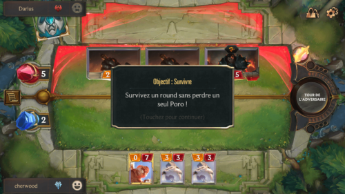 Objectif screenshot of Legends of Runeterra Mobile video game interface.