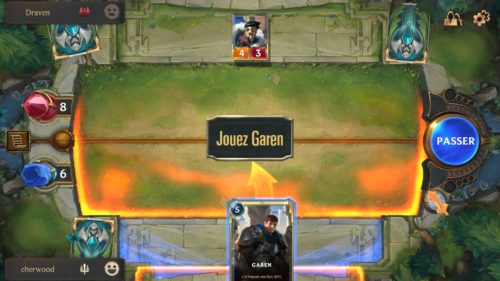 Play card screenshot of Legends of Runeterra Mobile video game interface.