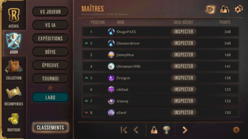 Rank screenshot of Legends of Runeterra Mobile video game interface.