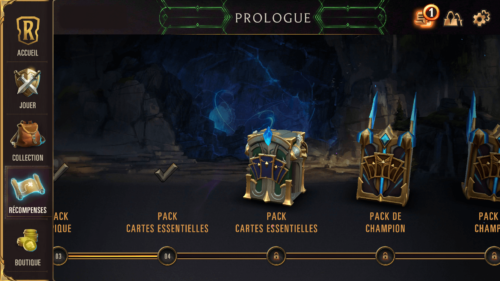 Rewards screenshot of Legends of Runeterra Mobile video game interface.