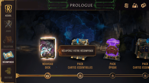 Rewards screenshot of Legends of Runeterra Mobile video game interface.