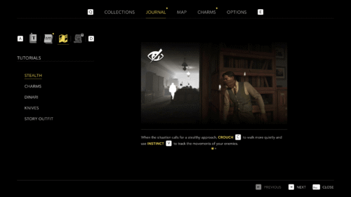 Tutorial screenshot of Mafia: The Old Country video game interface.