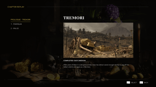 Quest screenshot of Mafia: The Old Country video game interface.