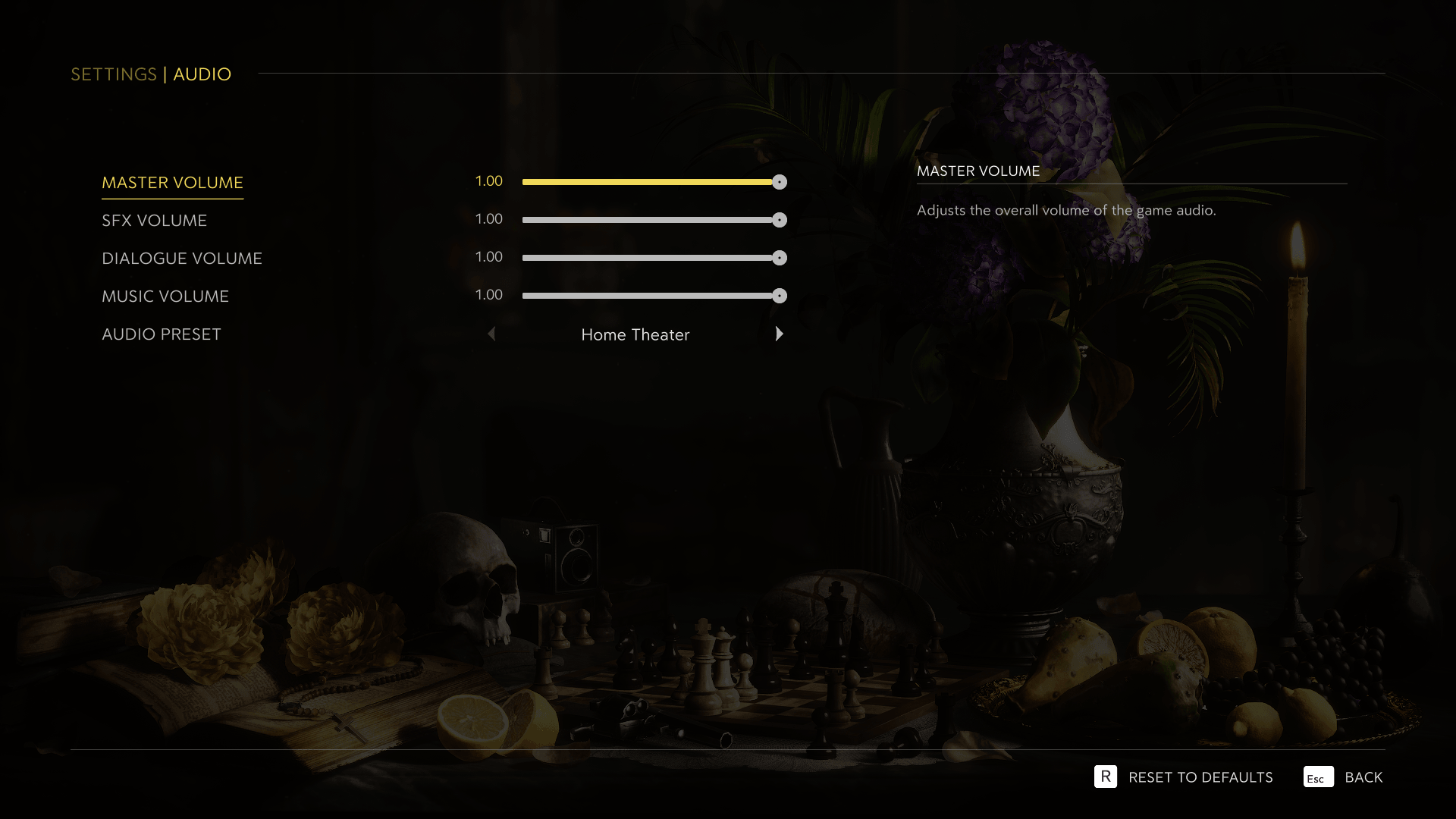 Audio screenshot of Mafia: The Old Country video game interface.