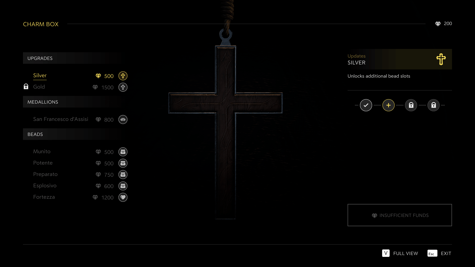 Charm Box screenshot of Mafia: The Old Country video game interface.