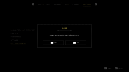 Confirmation screenshot of Mafia: The Old Country video game interface.