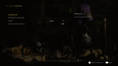 Controller screenshot of Mafia: The Old Country video game interface.