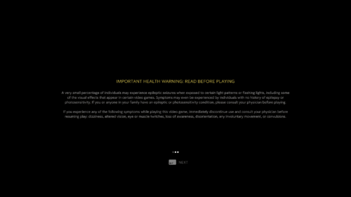 Epilepsy Warning screenshot of Mafia: The Old Country video game interface.