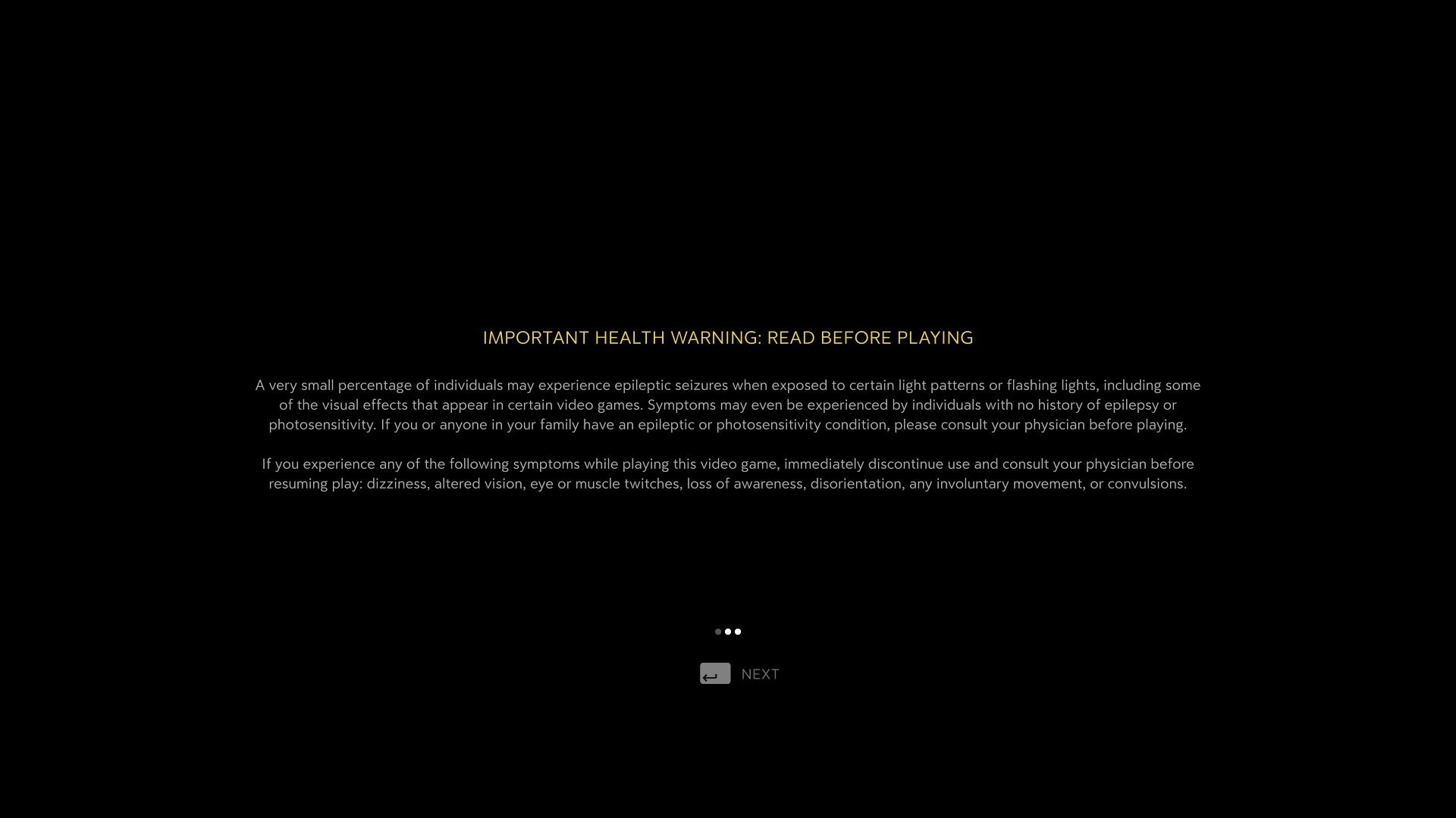 Epilepsy Warning screenshot of Mafia: The Old Country video game interface.