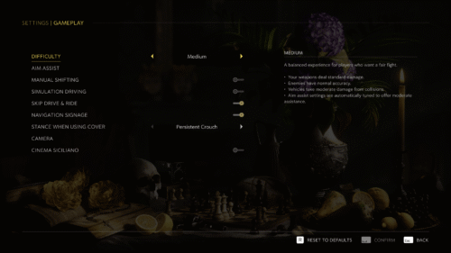 Gameplay screenshot of Mafia: The Old Country video game interface.