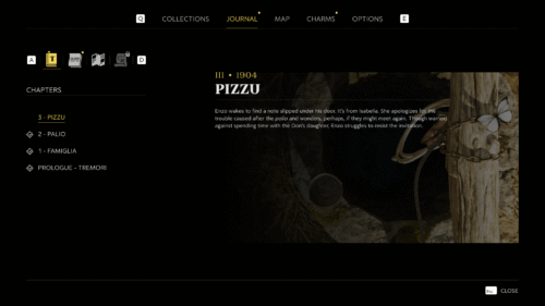 Quest screenshot of Mafia: The Old Country video game interface.