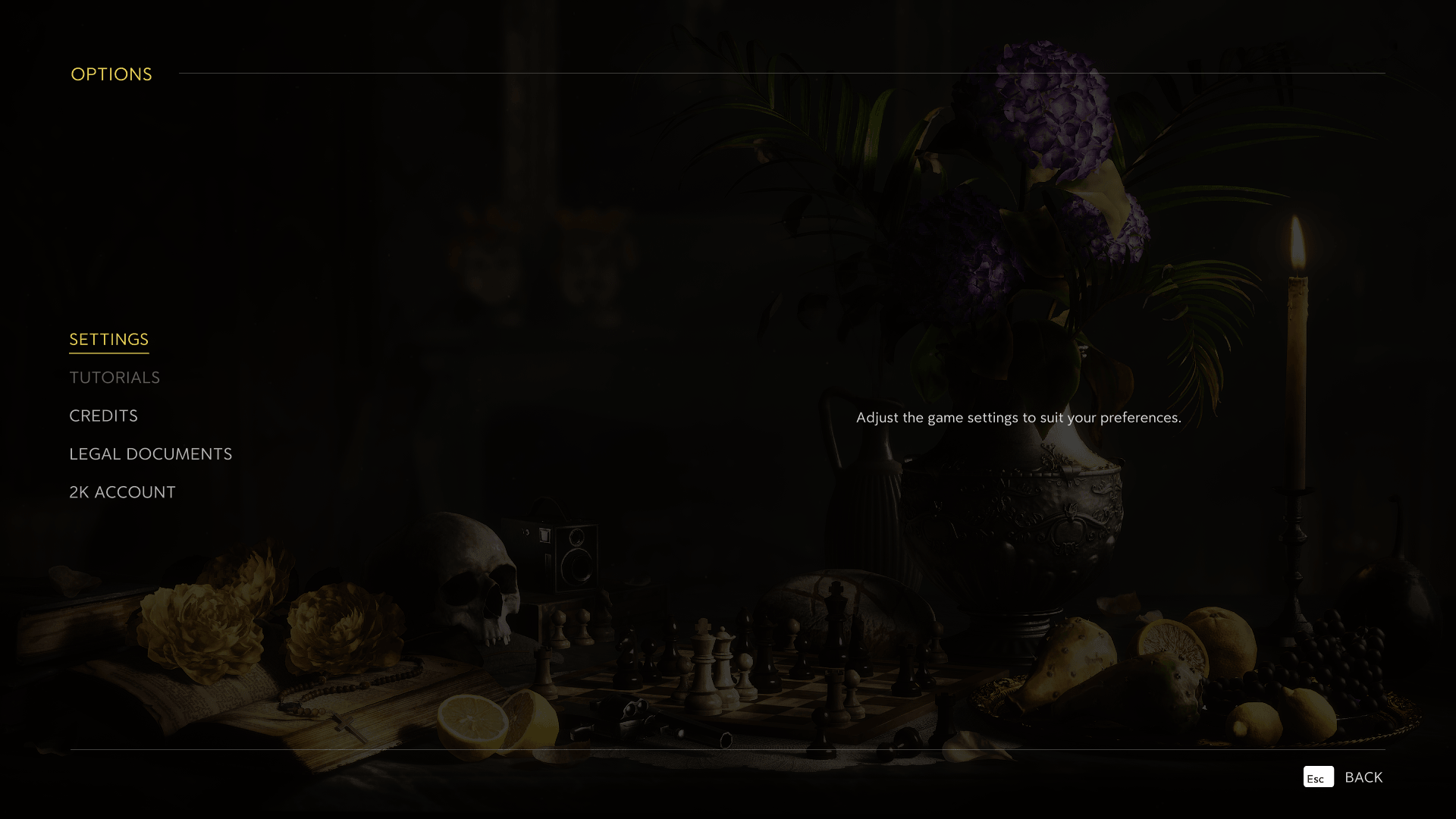 Settings screenshot of Mafia: The Old Country video game interface.